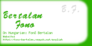 bertalan fono business card