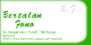 bertalan fono business card